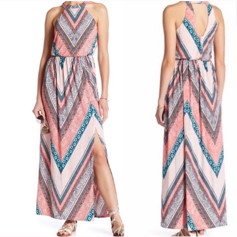 Macy’s Colorful Graphic Print Maxi Dress by Trixxi